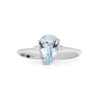 Anello Promesse Donna in Oro bianco Acquamarina 0.30 Ct AG641BT - AG641BT
